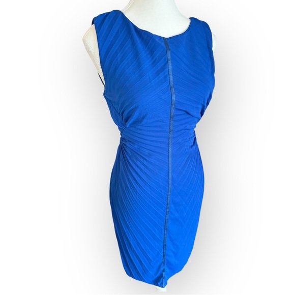 Halston Heritage SL Sunburst Pleat Sheath Dress Sz 8 - Picture 9 of 10